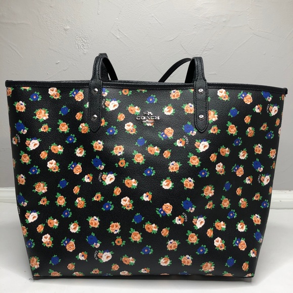 Coach Handbags - COACH Terse Reversible City Tote Tea Rose Floral